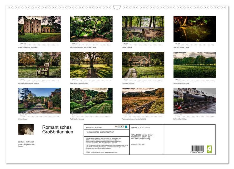 Produktbild: Romantisches Gro&szlig;britannien (Wandkalender 2026 DIN A2 quer), CALVENDO Monatskalender