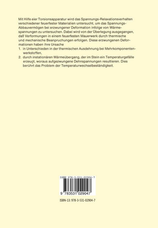 Produktbild: Untersuchung der Bindung hochtonerdehaltiger Materialien durch das Spannungs-Deformationsverhalten im Torsionsversuch