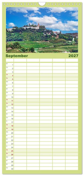 Produktbild: Familienplaner 2027 - Piemont - Norditaliens stille Sch&ouml;nheit mit 5 Spalten (Wandkalender, 21 x 45 cm) CALVENDO
