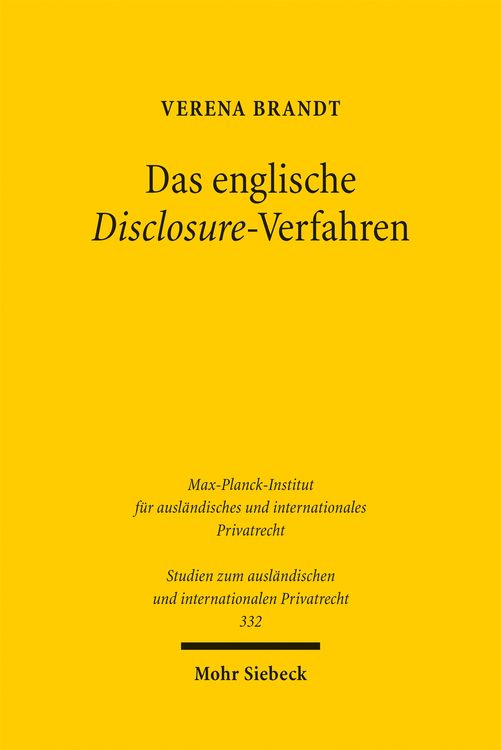 Produktbild: Das englische Disclosure-Verfahren