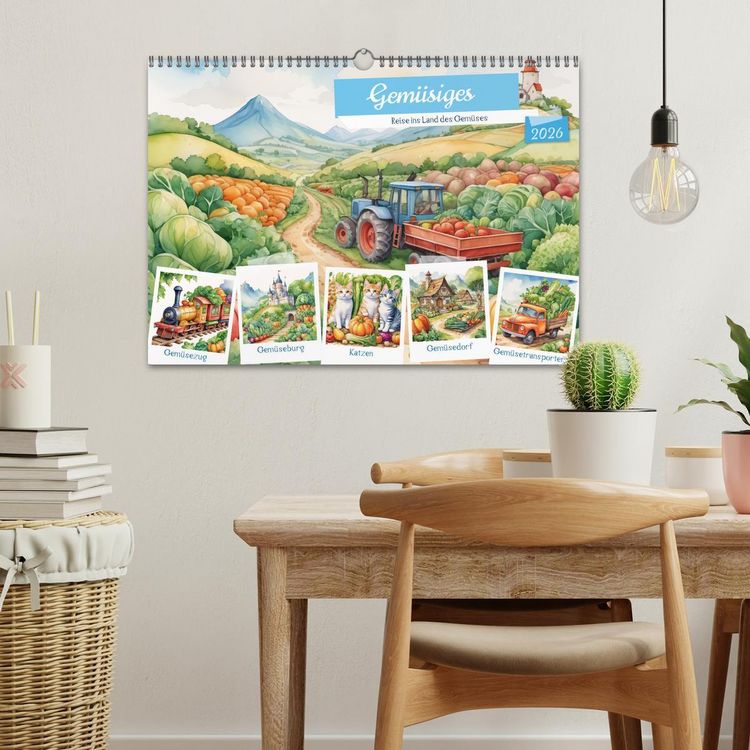 Produktbild: Gem&uuml;siges - Reise ins Land des Gem&uuml;ses (Wandkalender 2026 DIN A3 quer), CALVENDO Monatskalender