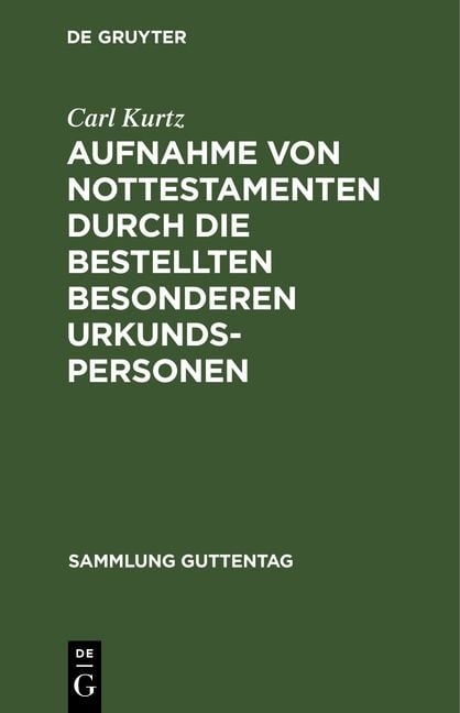 Produktbild: Aufnahme von Nottestamenten durch die bestellten besonderen Urkundspersonen