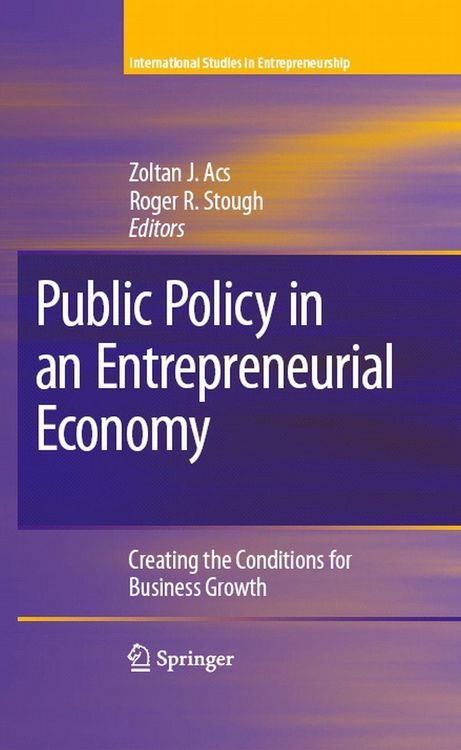 Produktbild: Public Policy in an Entrepreneurial Economy