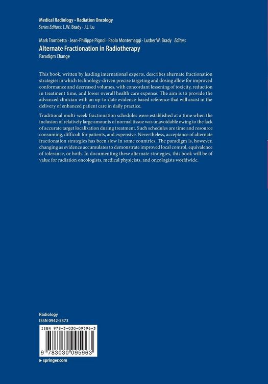 Produktbild: Alternate Fractionation in Radiotherapy