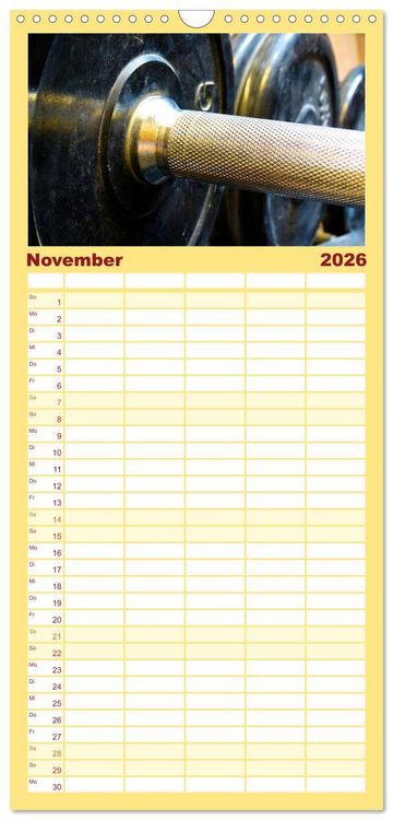 Produktbild: Familienplaner 2026 - Kraftsport mit 5 Spalten (Wandkalender, 21 x 45 cm) CALVENDO