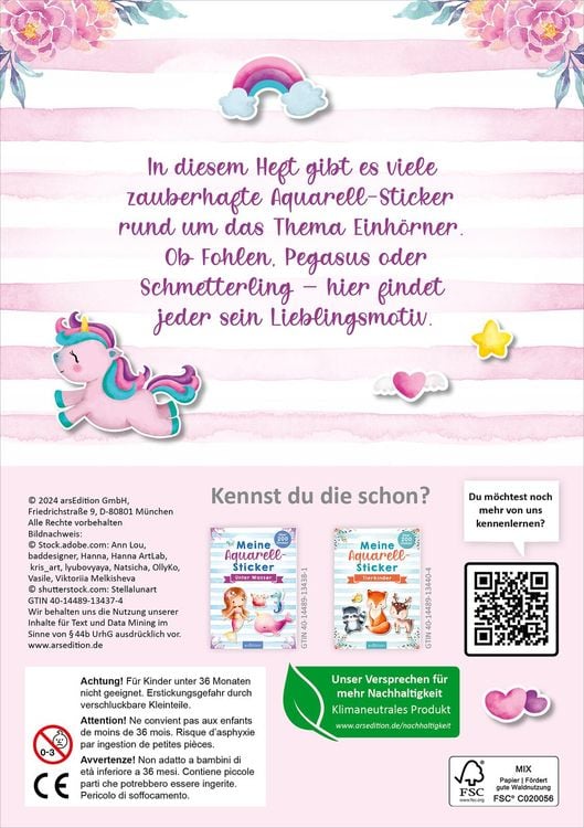 Produktbild: Meine Aquarell-Sticker &ndash; Einh&ouml;rner