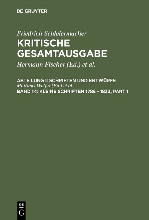 Produktbild: Kleine Schriften 1786 - 1833