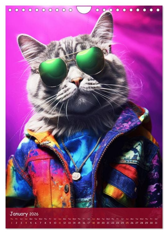 Produktbild: Crazy gangster cats (Wall Calendar 2026 DIN A4 portrait), CALVENDO 12 Month Wall Calendar