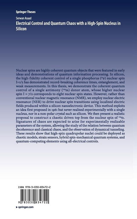Produktbild: Electrical Control and Quantum Chaos with a High-Spin Nucleus in Silicon