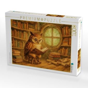 Produktbild: CALVENDO Puzzle Eulenzauber in der Baumhausbibliothek | 1000 Teile Lege-Gr&ouml;&szlig;e 64x48cm Foto-Puzzle f&uuml;r gl&uuml;ckliche Stunden