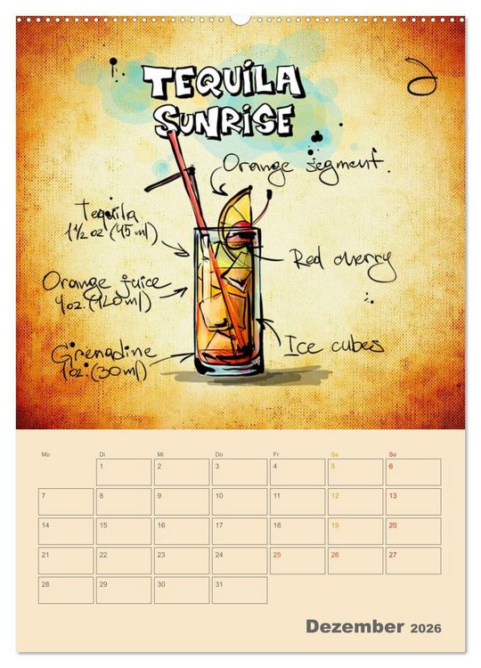 Produktbild: Coole Cocktails (hochwertiger Premium Wandkalender 2026 DIN A2 hoch), Kunstdruck in Hochglanz