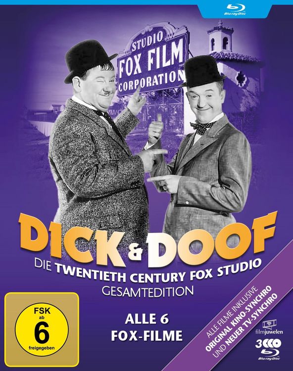 Produktbild: Dick und Doof - Die Fox-Studio-Gesamtedition (Alle 6 Fox-Filme) (Filmjuwelen) [3 BRs]