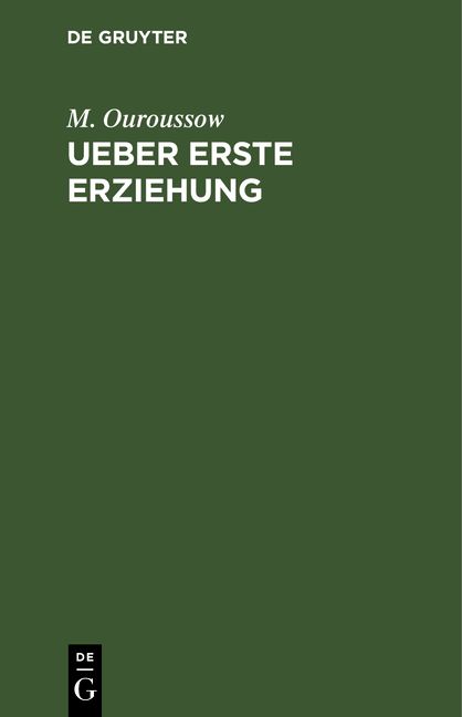 Produktbild: Ueber erste Erziehung
