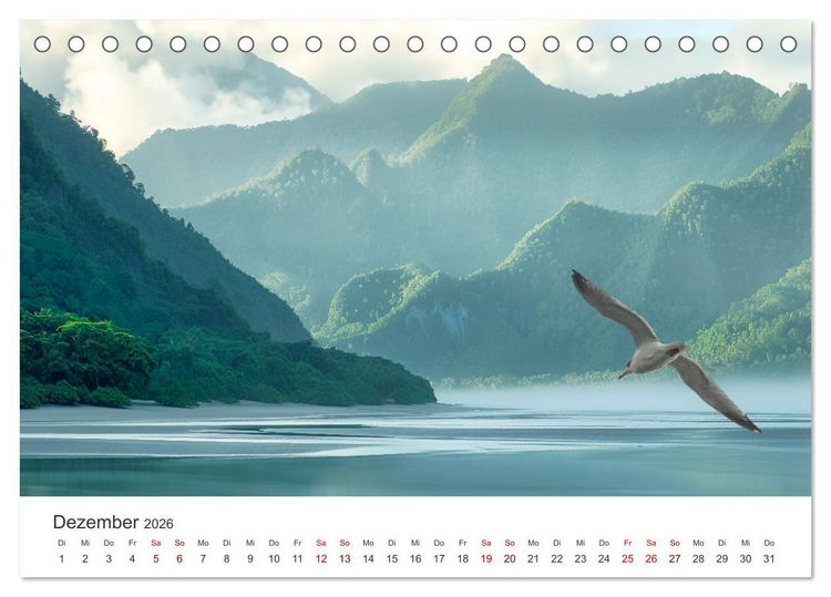 Produktbild: Gestrandet - Ein Jahr auf Robinsons Insel (Tischkalender 2026 DIN A5 quer), CALVENDO Monatskalender