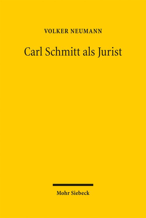 Produktbild: Carl Schmitt als Jurist