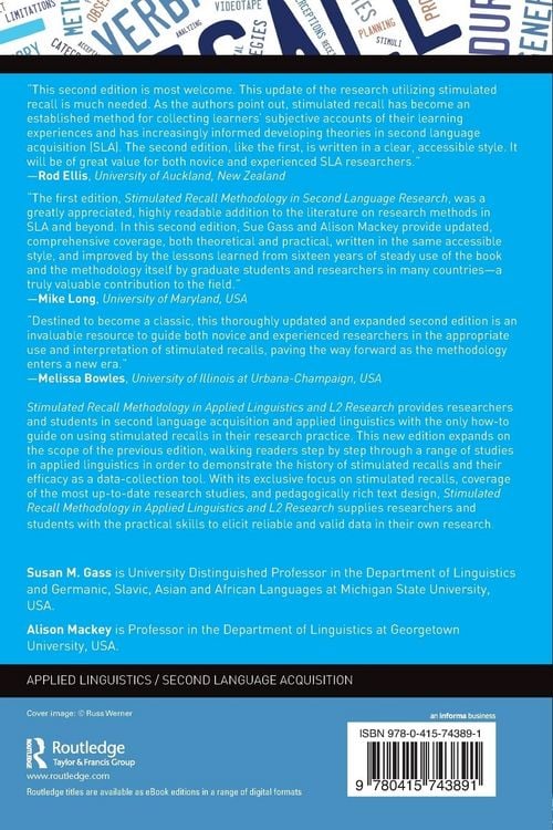Produktbild: Stimulated Recall Methodology in Applied Linguistics and L2 Research