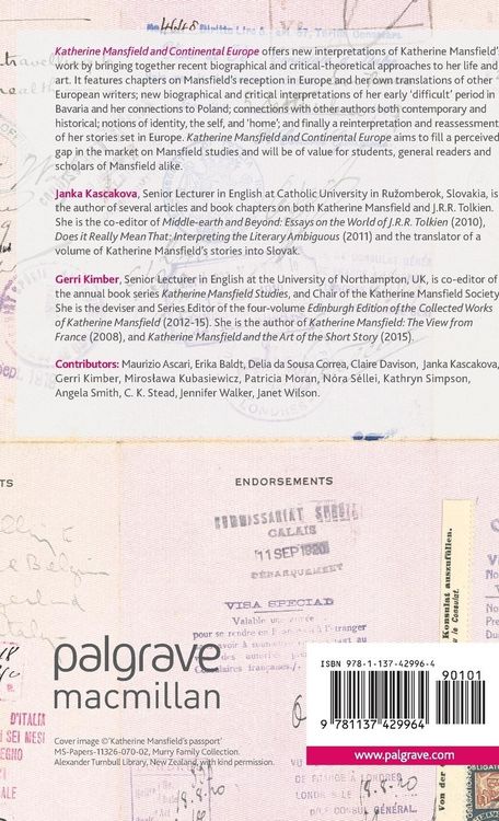 Produktbild: Katherine Mansfield and Continental Europe