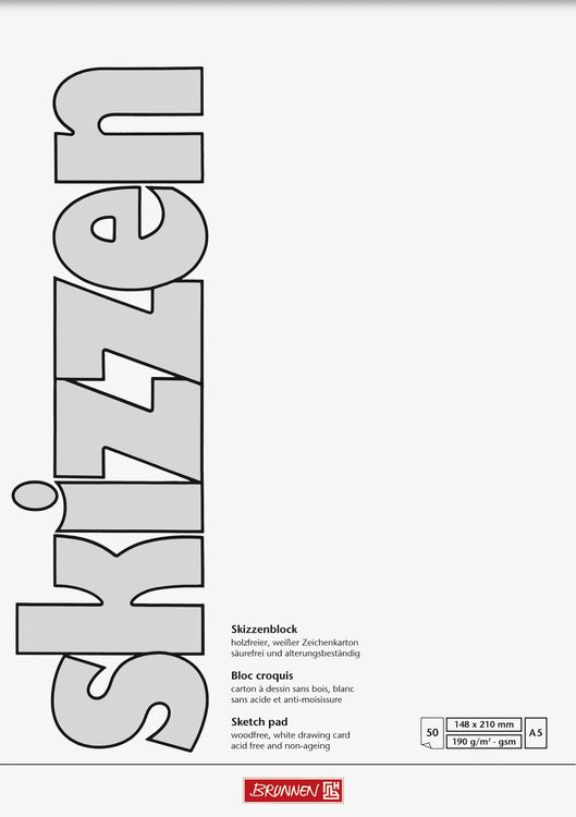 Produktbild: Brunnen Skizzenblock A5 190g 50Bl