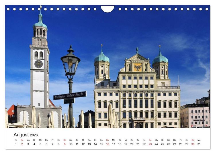 Produktbild: Augsburg &ndash; Die Highlights der schw&auml;bischen Metropole (Wandkalender 2026 DIN A4 quer), CALVENDO Monatskalender