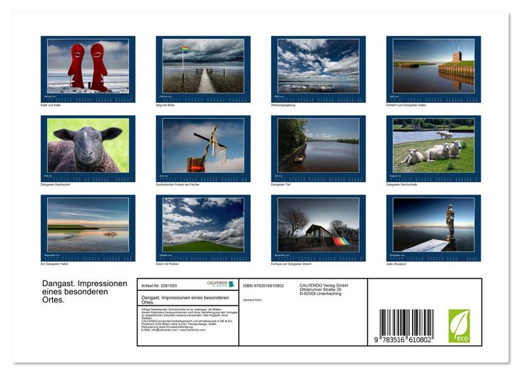 Produktbild: Dangast. Impressionen eines besonderen Ortes. (Wandkalender 2026 DIN A4 quer), CALVENDO Monatskalender