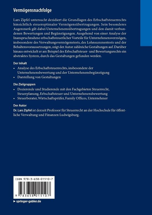 Produktbild: Verm&ouml;gensnachfolge
