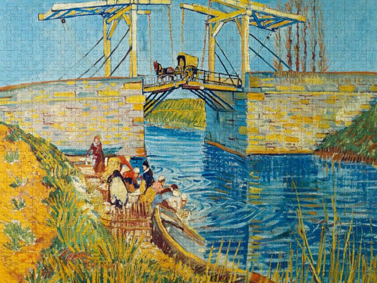 Produktbild: CALVENDO Puzzle Vincent van Gogh. Zugbr&uuml;cke in Arles (Le Pont de Langlois), 1888 | 1000 Teile Lege-Gr&ouml;&szlig;e 64x48cm Foto-Puzzle f&uuml;r gl&uuml;ckliche Stunden