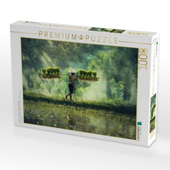 Produktbild: CALVENDO Puzzle Vietnam - Reisbauer mit Reissch&ouml;&szlig;lingen | 1000 Teile Lege-Gr&ouml;&szlig;e 64x48cm Foto-Puzzle f&uuml;r gl&uuml;ckliche Stunden