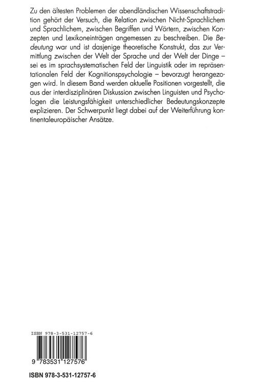 Produktbild: Bedeutung &middot; Konzepte Bedeutungskonzepte
