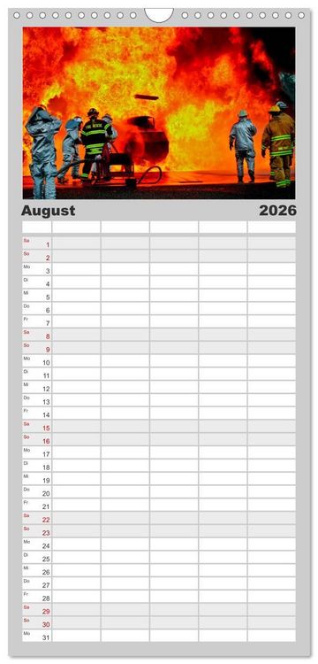 Produktbild: Familienplaner 2026 - Feuerwehr - weltweit im Einsatz mit 5 Spalten (Wandkalender, 21 x 45 cm) CALVENDO
