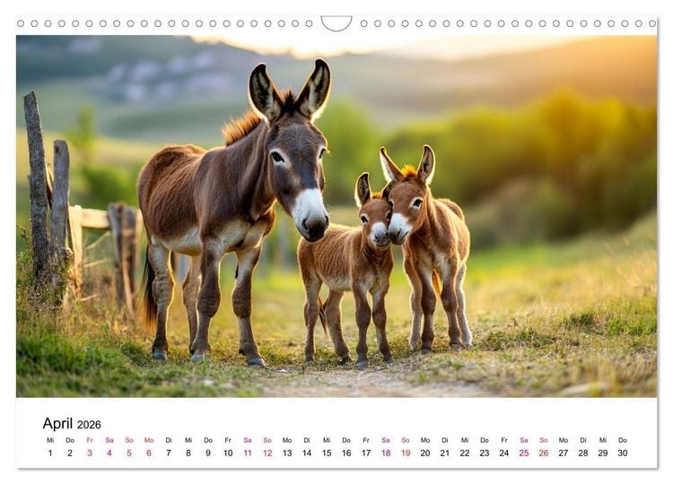 Produktbild: Esel - neugierige Typen (Wandkalender 2026 DIN A3 quer), CALVENDO Monatskalender