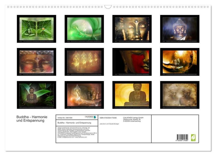 Produktbild: Buddha - Harmonie und Entspannung (Wandkalender 2027 DIN A2 quer), CALVENDO Monatskalender