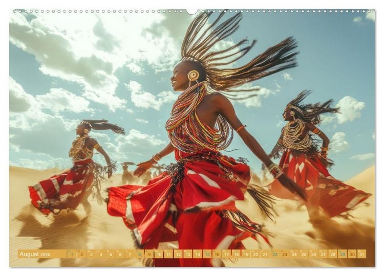 Produktbild: W&uuml;stenmusikanten und W&uuml;stent&auml;nzer - Surreale Impressionen (Wandkalender 2026 DIN A2 quer), CALVENDO Monatskalender