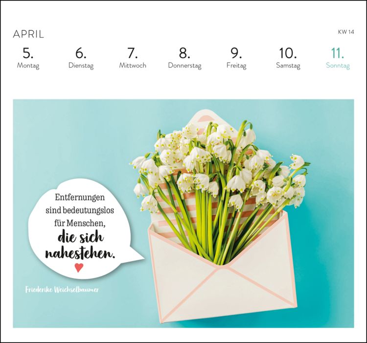 Produktbild: Postkartenkalender 2027: Eine kleine Umarmung f&uuml;r jeden Tag