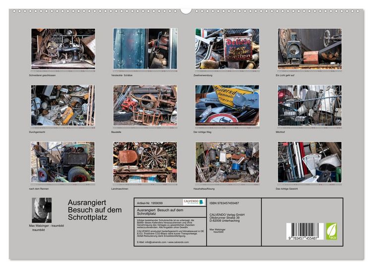 Produktbild: Ausrangiert Besuch auf dem Schrottplatz (hochwertiger Premium Wandkalender 2026 DIN A2 quer), Kunstdruck in Hochglanz