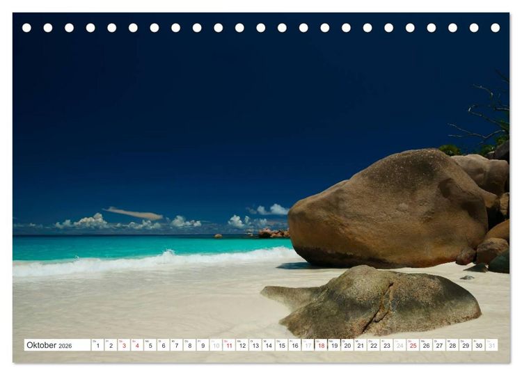 Produktbild: Seychellen - Ein letztes Paradies auf Erden (Tischkalender 2026 DIN A5 quer), CALVENDO Monatskalender