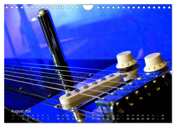Produktbild: SPOTLIGHTS - Gitarren im Scheinwerferlicht (Wandkalender 2026 DIN A4 quer), CALVENDO Monatskalender