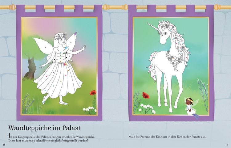 Produktbild: Mein glitzerndes Anziehpuppen-Mitmachbuch: Magischer Feenball