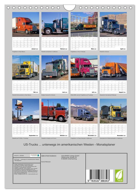 Produktbild: US-Trucks ... unterwegs im amerikanischen Westen - Monatsplaner (Wandkalender 2026 DIN A4 hoch), CALVENDO Monatskalender