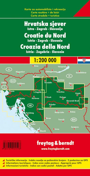 Produktbild: freytag & berndt Stra&szlig;enkarte Kroatien Nord 1:200.000