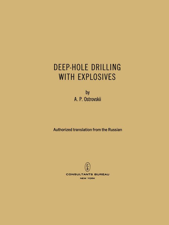 Produktbild: Deep-Hole Drilling with Explosives
