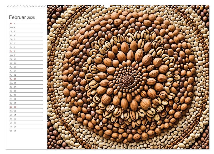 Produktbild: Natural Mandalas - Kraftvolle KI Mandalas aus Naturmaterialien (hochwertiger Premium Wandkalender 2026 DIN A2 quer), Kunstdruck in Hochglanz