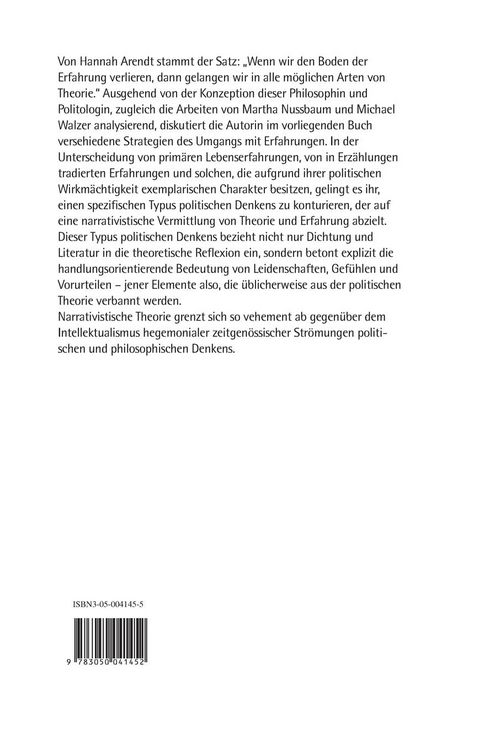 Produktbild: &Uuml;ber das Narrative in der politischen Theorie