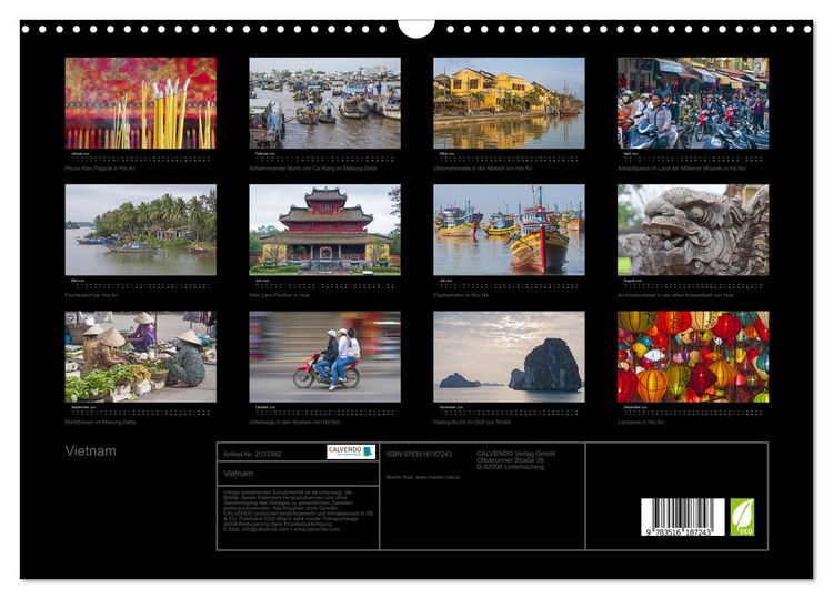 Produktbild: Vietnam (Wandkalender 2026 DIN A3 quer), CALVENDO Monatskalender