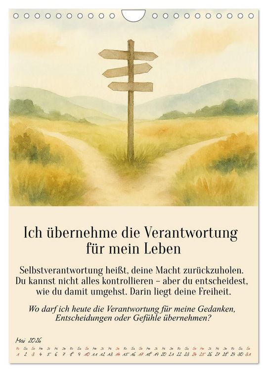 Produktbild: 12 Schl&uuml;ssel zur inneren Freiheit - Ein Jahr f&uuml;r dein inneres Zuhause &ndash; liebevoll, mutig, echt. (Wandkalender 2026 DIN A4 hoch), CALVENDO Monatskalender