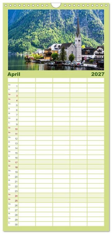 Produktbild: Familienplaner 2027 - Traumziel Hallstatt in &Ouml;sterreich mit 5 Spalten (Wandkalender, 21 x 45 cm) CALVENDO