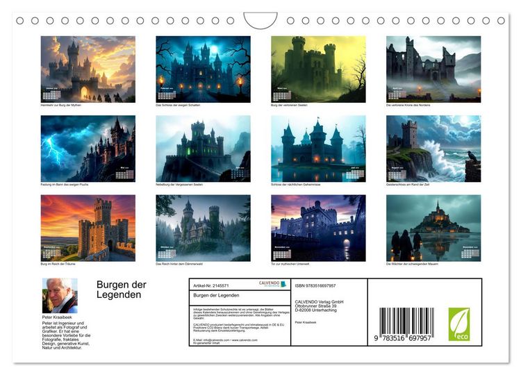 Produktbild: Burgen der Legenden (Wandkalender 2026 DIN A4 quer), CALVENDO Monatskalender