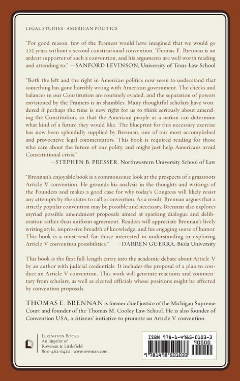 Produktbild: Brennan, T: Article V Amendatory Constitutional Convention