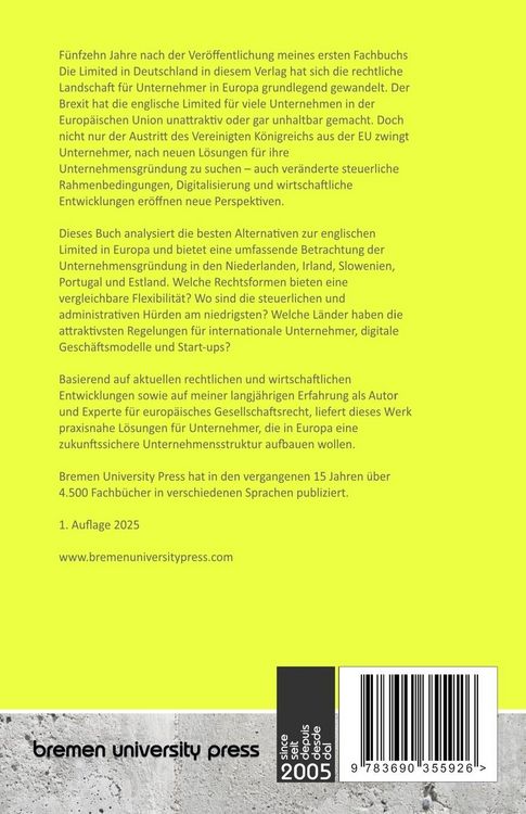 Produktbild: Unternehmensgr&uuml;ndung in Europa