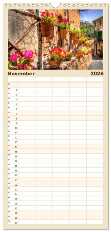 Produktbild: Familienplaner 2026 - Mallorca - Mallorquinische Tr&auml;ume mit 5 Spalten (Wandkalender, 21 x 45 cm) CALVENDO