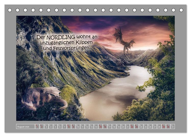 Produktbild: Wo die wilden Drachen wohnen (Tischkalender 2026 DIN A5 quer), CALVENDO Monatskalender